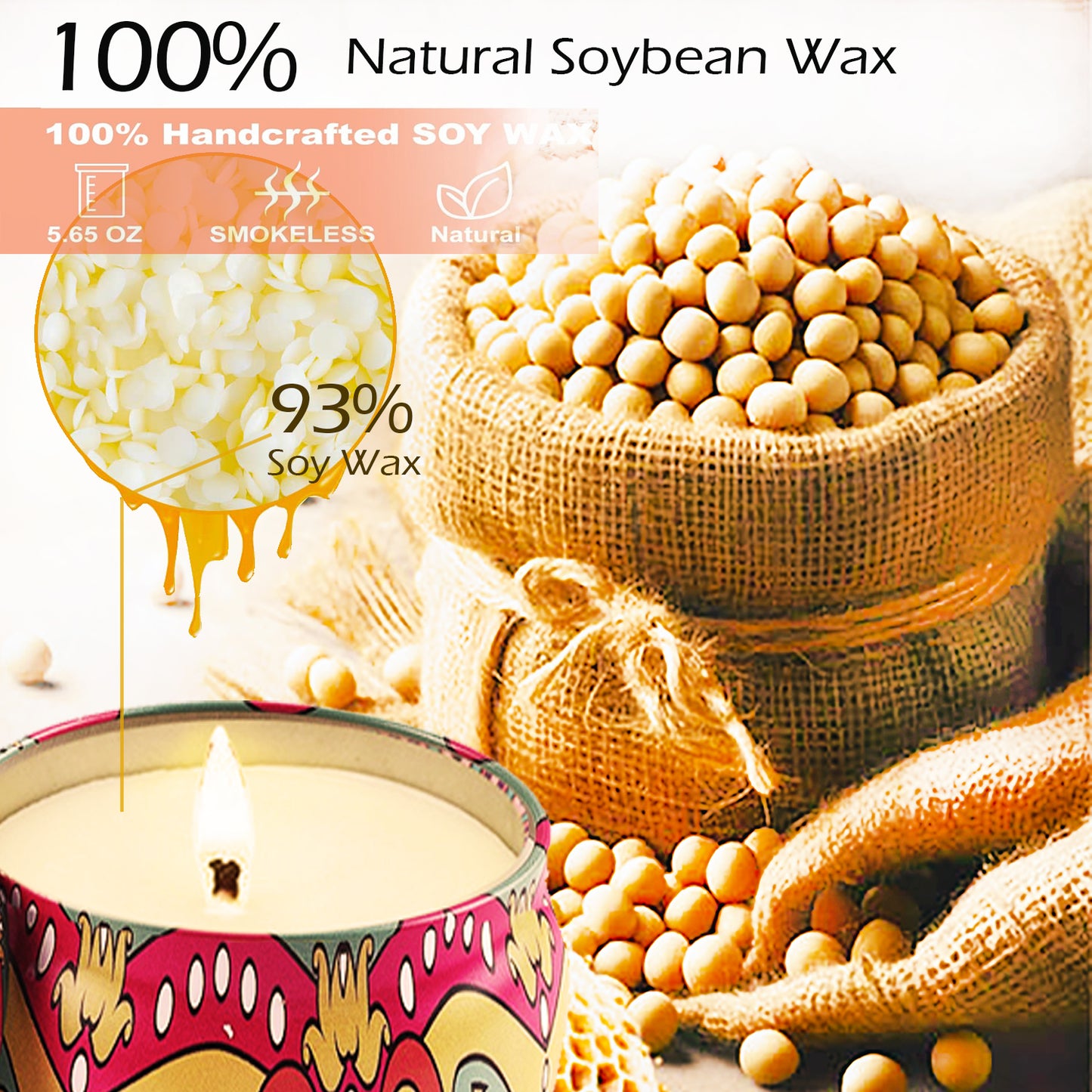 4Pcs 2.5OZ Scented Candles Natural Soy Wax Container Candle